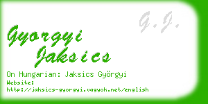 gyorgyi jaksics business card